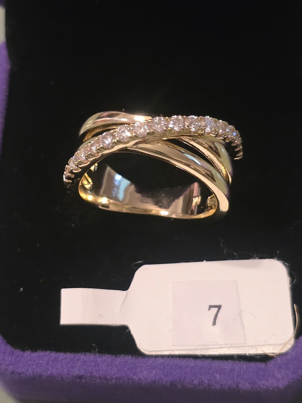 Gold And Moissanite Crisscross Ring
